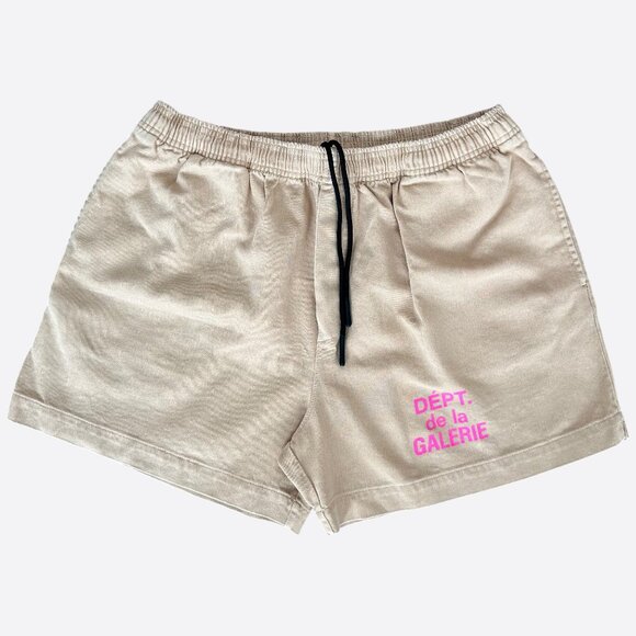 Gallery Dept Cream & Pink French Logo Zuma Shorts - Picture 1 of 4